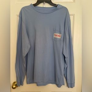 Men’s Large Vineyard Vines Vintage  License plate L/S Pocket Tee PINKWHL Large